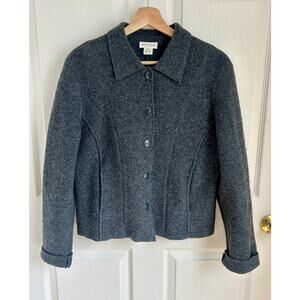 100% Wool Charcoal Jacket Size Medium | English Country Cottagecore Style